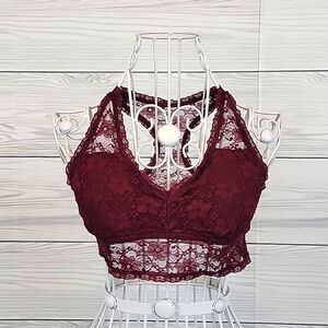 Lace Bralette racerback unbranded - burgundy Women's Size S